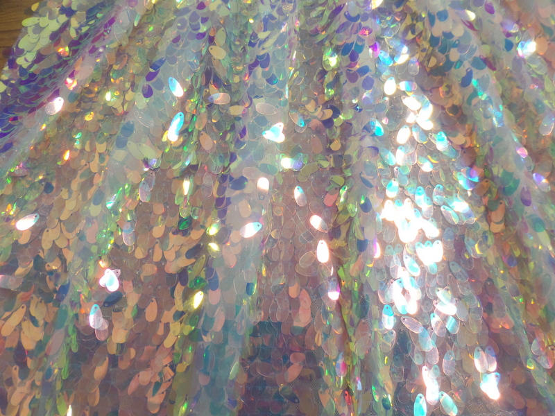 4.Iridescent Baby Pink Tears Drop Sequins